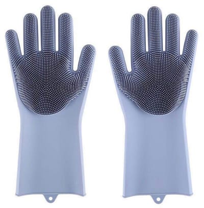 Dailygoods- Washandjes Herbruikbaar - Siliconen Washandjes - Waterdicht - Hittebestendig tot 440 °C - 33,2 cm L x 14,9 cm B - Flexibele Borstelharen - Reinigingshandschoenen