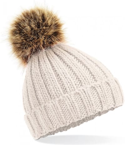 Beechfield Pom pom beanie B412 - Oatmeal - One size