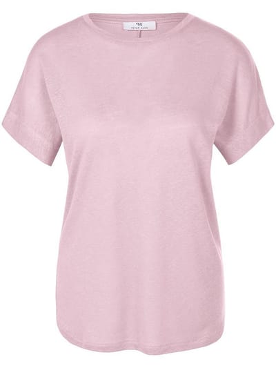 Shirt ronde hals en verbrede schouders Van Peter Hahn roze
