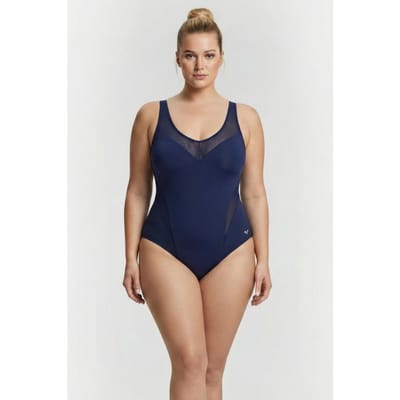 Arena W Isabel Light Cross Back One Piece Plus Navy Bright Blue Größe: 3X | Badeanzüge Outlet | Damen | Blau