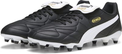 PUMA KING TOP FG/AG Unisex Sportschoenen - Zwart/Wit/Goud - Maat 40,5