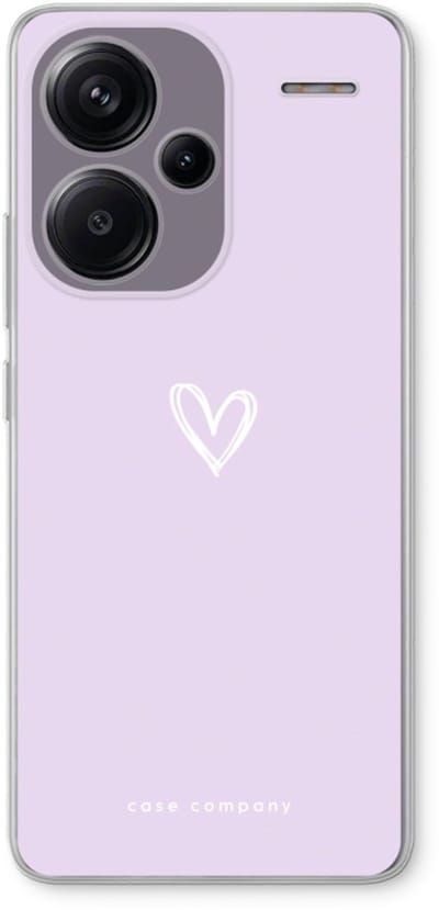 Case Company® - Hoesje geschikt voor Xiaomi Redmi Note 13 Pro plus hoesje - Klein hartje paars - Soft Cover Telefoonhoesje - Bescherming aan alle Kanten en Schermrand