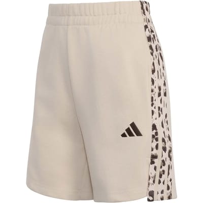 Adidas Sportswear Seasonal Essentials 3-Stripes Short Met Dierenprint - Dames - Beige