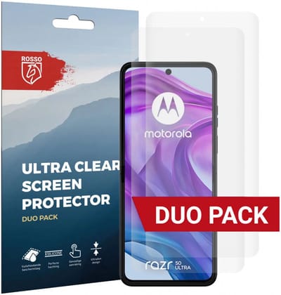 Rosso Screen Protector Geschikt voor Motorola Razr 50 Ultra | Ultra Clear Duo Pack | TPU Folie | Case Friendly Beschermfolie | 2 Stuks