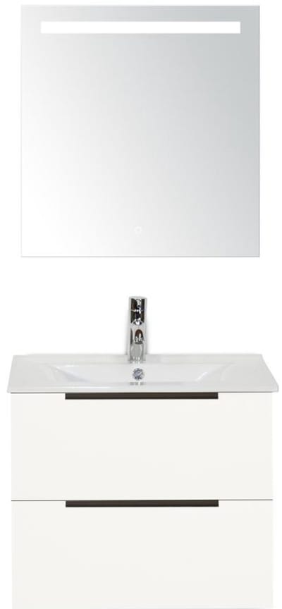 Seville Badmeubelset 60 cm - Wit Hoogglans Edge Greep - Wastafel Enjoy met Sence Spiegel