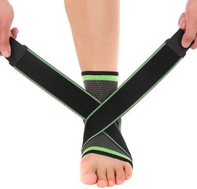 Jumada's - 2x Enkelbrace - Verstelbare Enkelbandage - Enkel ondersteuning - Groen/ Zwart - Maat L - 2 stuks