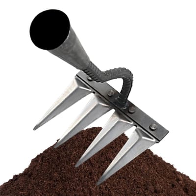 Tuinklauw - Tuingereedschap Hark - Onkruid Verwijderen - Afneembare Tanden - 33 cm Breed - Grijs