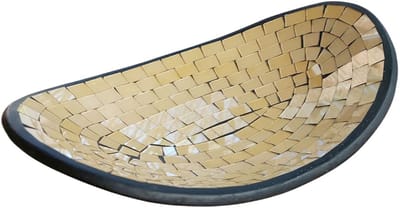 Floz Design schaal ovaal - pastel geel - fruitschaal of decoratieve schaal - 35 x 24 cm - fairtrade uit Indonesië