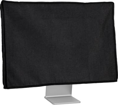 kwmobile beschermhoes monitor geschikt voor 24-26" Monitor - Computerscherm cover van linnen - Computer accessoires - PC scherm hoes in zwart
