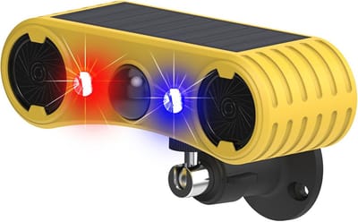 Solar Alarm Sirene - Bewegingsmelder Geluid - Huis Beveiligen - 13 Verschillende Geluiden - 129 dB - Geel