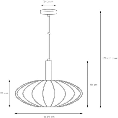 Lucide CORINA - Hanglamp - Ø 50 cm - 1xE27 - Beige - Japandi