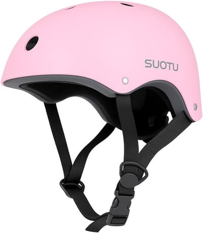 Suotu Kinderhelm - Verstelbare Fietshelm & Skatehelm - Voor Fietsen, Steppen, Skateboarden & BMX - Maat M - Roze