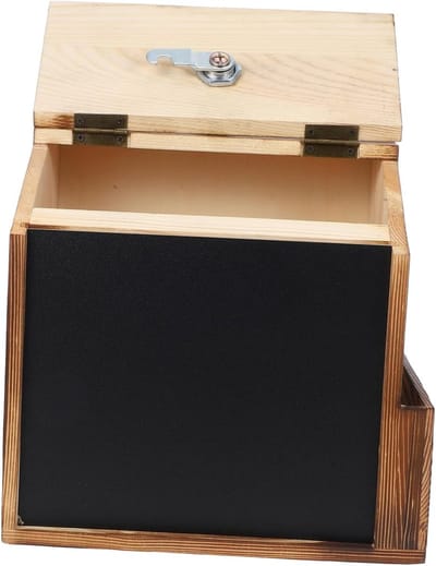 Brievenbus Met Slot - Suggestiebox Donatiebox - Veilig Inzamel Doeleinden - Met Schoolbord - 21 x 20 x 16 cm