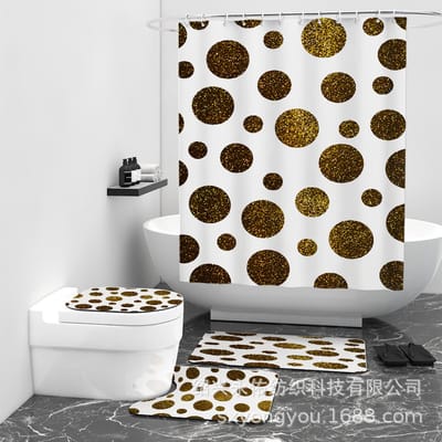 Floraweg Douchegordijn,Shower Curtain,badgordijn,badkamergordijn,Verschillende geometrische figuren,-topkwaliteit - digitale printen -Anti Schimmel - Inclusief 12 ringen -met 12 stuks douchegordijnhaken – Waterdicht -Wasbaar- Polyester - 180x200 cm