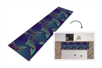 Keukenloper - Loper keuken - Patronen - Vis - Koi - 200x50 cm - Keukenloper vinyl