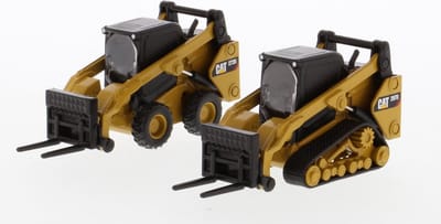 Cat 2722D2 SSL & Cat 297D MTL set van kompaktladers met accessoires - 1:64 - Diecast Masters - 1:64 Series