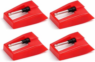 Platenspeler Naalden - Naald Vervanging - Muziek Luisteren - Universele Compatibiliteit - 4 Stuks - Rood
