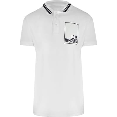 Love Moschino Box Logo Witte Poloshirt