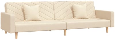 Slaapbank - Uitklapbaar - Slaapstoel - Logeerbed - Zetelbed - Slaapfauteuil - Vouwbed - 2 persoons - Zeer comfortabel - Crème