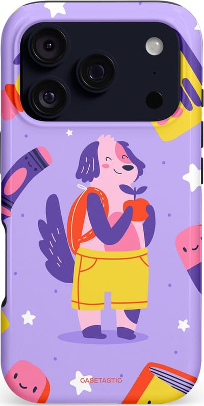 Casetastic hoesje geschikt voor Apple iPhone 17 Pro - MagSafe - Dubbellaagse bescherming - Tussen boeken en sterren - Fashion Case - Lavendel Geel