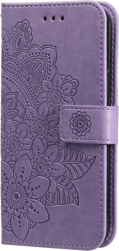 Coverup Hoesje - Geschikt voor Motorola Moto G60s Hoesje - Coverup Mandala Bloemen Book Case - Paars