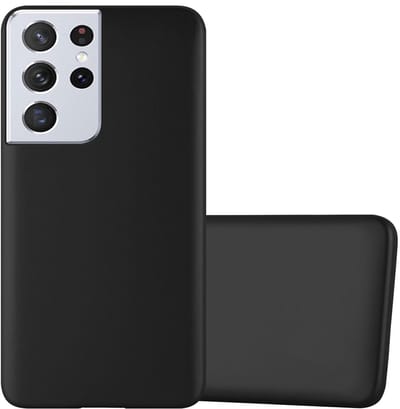 Cadorabo Hoesje geschikt voor Samsung Galaxy S21 ULTRA in METALLIC ZWART - Beschermhoes gemaakt van flexibel TPU silicone Case Cover