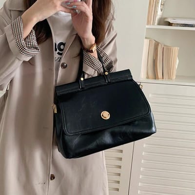 Retro aktetas met grote capaciteit Herfst Nieuwe textuur Veelzijdige crossbody handtas Dagelijkse forens Postzak Vrouwen