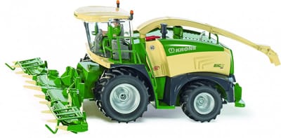 SIKU 4066, Krone BiG X 580 Maïshakselaar, 1:32, metaal/kunststof, groen/geel, inklapbare maisbek, besturing via draaiknop, roterende lospijp