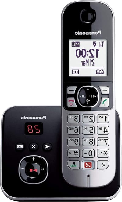 Draadloze DECT Telefoon - Huistelefoon Seniorentelefoon - Thuiscommunicatie - Groot LCD Scherm - 120 Contacten - Wit Zwart