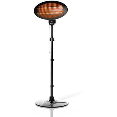 Juskys – Infraroodstraler – 2000 W – Voorzien Van Telescoopstatief En 3 Verwarmingsniveaus – Voor Terras En Tuin – Zwart Staal
