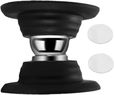 Magnetische Deurstopper - Deurhouder Muurbeschermer - Deur Open Houden - Zonder Boren Montage - 5.3 x 4.7 cm - Zwart