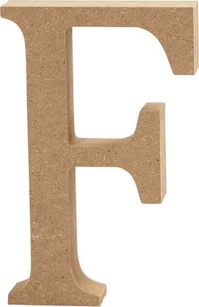 Letter, F, H: 13 cm, dikte 2 cm, 1 stuk