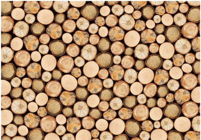 Fotobehangkoning - Behang - Vliesbehang - Fotobehang Boomstammen Muur - In sawmill - 150 x 105 cm