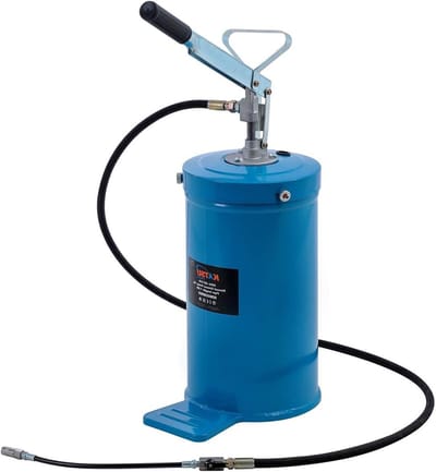 Handmatige Vetpomp - Vetdispenser Smeermiddel - Machine Onderhoud - Draagbaar Handbediend - 16 Liter Vat - Zilver