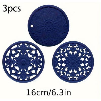 Statief Decoratief Thanksgiving Hittebestendig Matje, Multifunctioneel Keukenpot Matje voor Aanrecht Bescherming, Tafelmat 16 cm/6.3 inches blauw