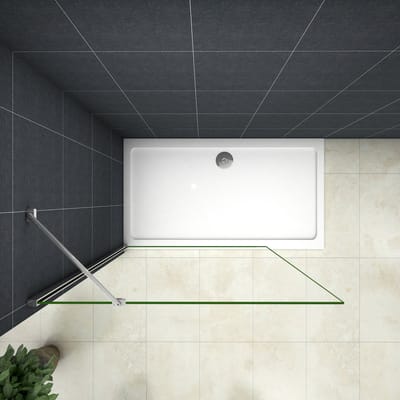 Inloopdouche 8mm NANO EasyClean veiligheidsglas，160x200cm+45cm Stabilisatiestang,200cm hoog