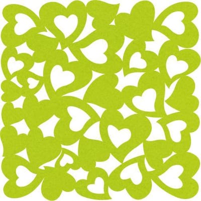 Hartjes vilt onderzetters - Lichtgroen - 6 stuks -10 x 10 cm - Tafeldecoratie - Glas onderzetter - Valentijn - Cadeau - Woondecoratie - Tafelbescherming - Onderzetters Voor Glazen - Keukenbenodigdheden - Woonaccessoires - Tafelaccessoires