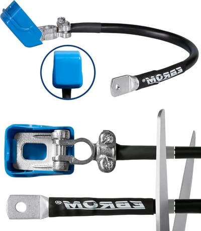 Accukabel Minpoolklem - Autokabel Batterijkabel - Accu Aansluiten - Snelsluiting - 160 cm - Zwart