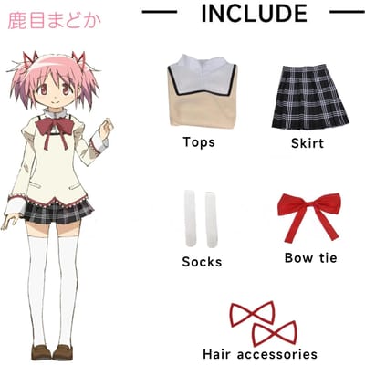 Kaname Madoka Akemi Homura Cosplay Kostuum Schooluniform Puella Magi Madoka Magica Volwassen Anime Halloween Kostuums Vrouwen Spel M white