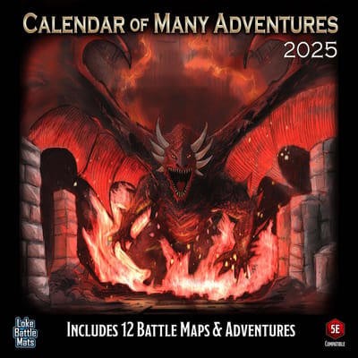 Calendar of Many Adventures 2025 -Kalender 2025 Maandkalender - Kalenders 2025 - Loke Battle Mats