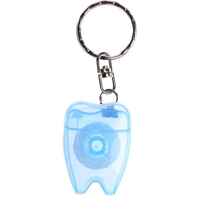 1 stuks 15M Tandzijde Sleutelhanger Mondverzorging Flosser Tandenreiniging Stokje Mondhygiëne Gezondheid Schone Draad Draagbare Tandzijde blauw