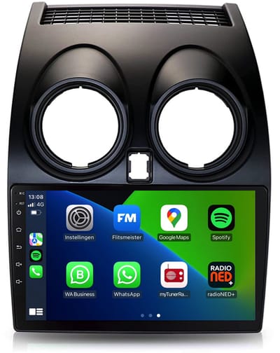 Carplay autoradio voor Nissan Qashqai | Qashqai J10 | 2007 t/m 2013 | Android 13 | Draadloos Apple Carplay & Android Auto | 2GB + 32GB | 8-Core processor | Davilon | 2025 model | 2007 2008 2009 2010 2011 2012 2013 | Bluetooth & Wifi