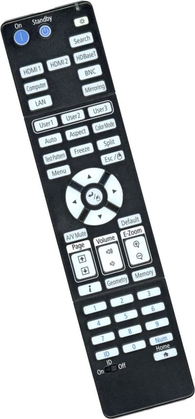 Afstandsbediening geschikt voor de EPSON H826A beamer, vervangt 2179358 / 217935800