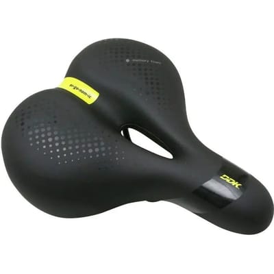 City ergonomisch zwart elastomeer zadel met memory foam en centraal gat voor vrouwen Newton