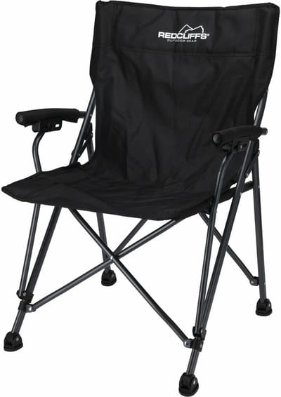 Redcliffs Campingstoel - vouwbaar - zwart - 61 x 60 x 88 cm - vissersstoel