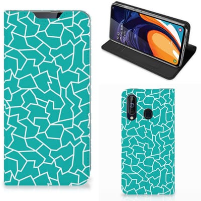 Samsung Galaxy A60 Bookcase Cracks Blue