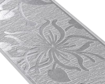 GRAFISCHE BLOEMEN BEHANGRAND | Zelfklevend - grijs zilver - A.S. Création Only Borders 11