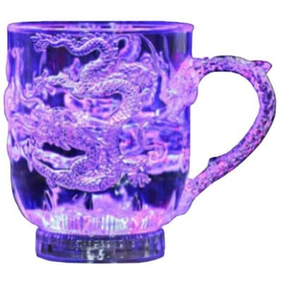1 stuks Lichtgevende Draak Bier Wijn Whisky Mokken Led Gloeiend 285ml Drinkglas Mokken Op Batterijen Acryl Cadeaus Feestartikelen 285ml purple