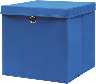 Opbergdozen met deksel - Opbergkisten organizer - Ruimte Besparen - Opvouwbaar ontwerp - 10 stuks 28 cm - Blauw
