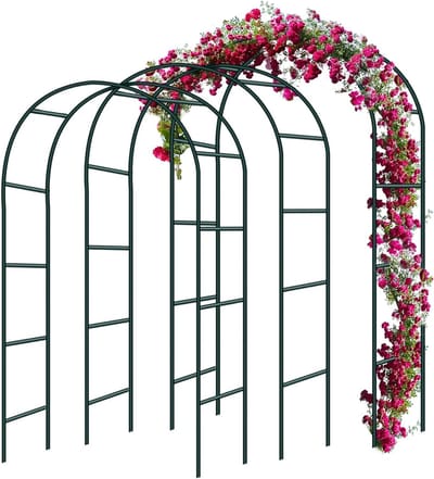 Rozenbogen Set - Klimplant Steun - Tuin Decoratie - Roestvrij Staal - 240 x 140 cm - Groen